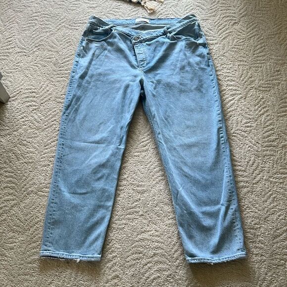 Abercrombie & Fitch The Dad High Rise With Criss-Cross Waistband 34/18s - Picture 6 of 17